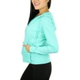 thumbnail image 3 of ToBeInStyle Women's Thin Fabric Long Sleeve Kangaroo Pocket Zip Up Hoodie - Mint - Small, 3 of 4