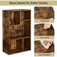 thumbnail image 6 of VECELO 3-Tier Bookcase with Storage Shelves, 21.3" Modern Bookshelf for Organizer Display Stand Home Office, Vertical or Horizontal, Brown, 6 of 12