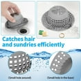 thumbnail image 5 of Shower Drain Hair Catcher, Bathtub Drain Cover Foldable Silicone Shower & Tub Protector for Pop-Up & Regular Drains, 5 of 6