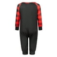 thumbnail image 3 of Argulvti Christmas Pajamas for Family Long Sleeve Cartoon Print Tops + Plaid Trousers Set Holiday Nightwear, 3 of 4