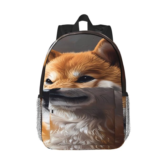 Lukts Regal Shiba Inu Pattern 15 Inch Student Backpack, Waterproof Laptop Backpack with Adjustable Shoulder Straps, Lightweight Travel, Campus Backpack, Unisex