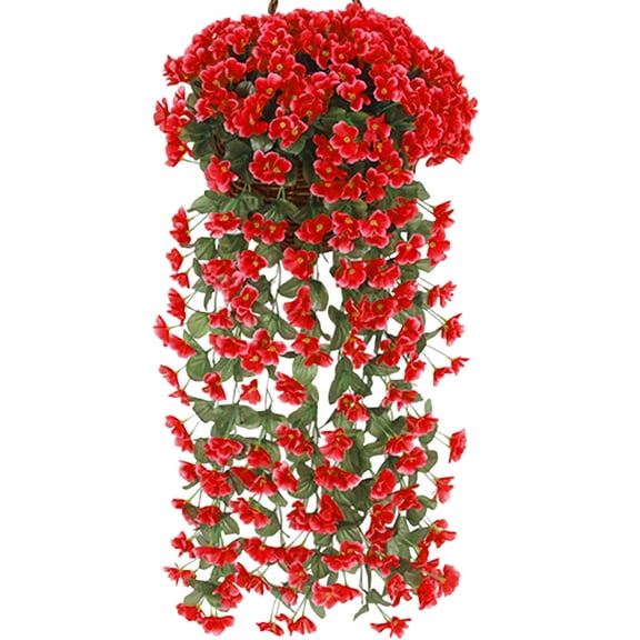Uutvmp Vivid Artificial Hanging Orchid Bunch, Silk Long Hanging Bush Flowers String, Fake Wisteria Violet Vine Hanging Flowers Plants Garland, Flowers Strings for Garden Wedding Indoor Outdoor
