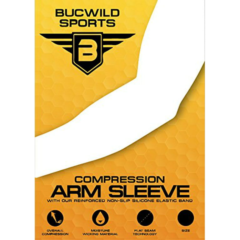 Bucwild Sports Flame Compression Arm Sleeve Youth/Kids & Adult Sizes -  Baseball Basketball Football Running - UV/Sun Protection Cooling Base Layer