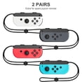 thumbnail image 2 of Uberwith Wrist Strap for Joycon 4 Pieces Switch Parts Accessories Controller Attachments Compatible with Joy Con, Dual Joycon Remote Comfort Controller Straps Black 2 Pairs, 2 of 14
