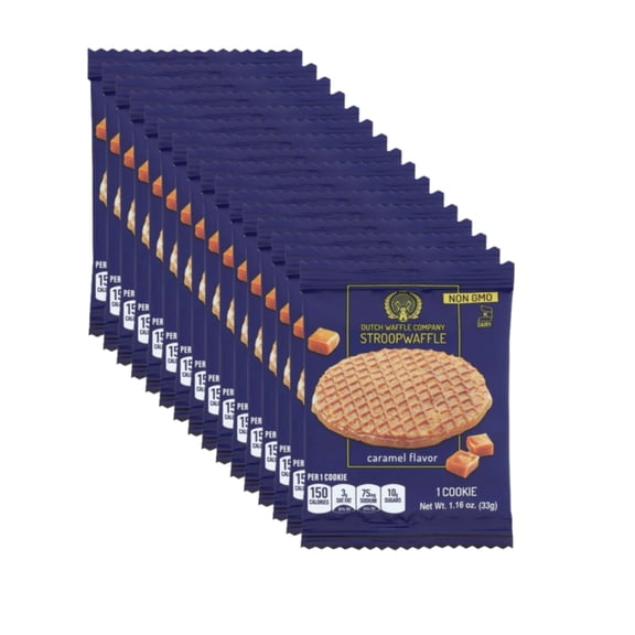 Dutch Waffle Company Stroopwafel Caramel Flavor 16 Count 1.16 oz
