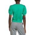 thumbnail image 2 of English Factory womens  Stitch Detail Puff Sleeve Knit Top, xs, Green, 2 of 3