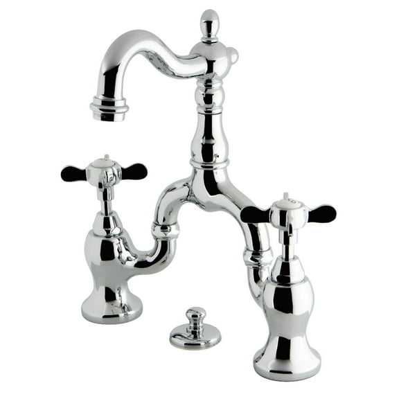 Kingston Brass KS7971BEX Essex Bridge Bathroom Faucet with Brass Pop-up, Polished Chrome
