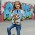 thumbnail image 3 of Xoenoiee Highland Cattle Daisy Flower Print Hoodies for Girls Teens Oversized Half Zip Y2K Pullover Sweater Casual Long Sleeve Sweatshirt with Pocket, 7-8 Years, 3 of 7