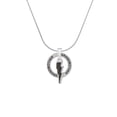 thumbnail image 2 of Delight Jewelry Silvertone Black Lightning Bolt Silvertone Grandmother Ring Charm Necklace, 18", 2 of 4