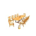 thumbnail image 4 of Grade-A Teak Dining Set: 10 Seater 11 Pc: 118" Mas Rectangle Trestle Leg Table And 10 Osborne Arm Chairs Outdoor Patio WholesaleTeak #51OS1511, 4 of 4