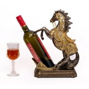 Dalax- Elegant Horse Wine Bottle Holder Statue Bar Countertop Decor Sculpture Personalized Gifts for Wine Lovers Tabletop Wine Rack Single Bottle Holder Display Stand Decorations.
