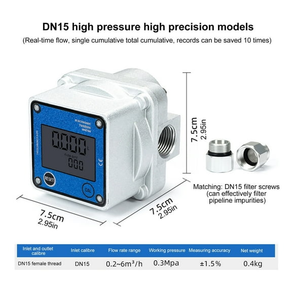 High-Precision Digital Gas Meter Roots Flow Meter With LCD Display for Industry-Grade Accurate Dn15/dn20/dn25 Three Calibers ,Easy Installation