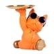 thumbnail image 2 of Estatua de bulldog para decoración de mesa con bandeja de almacenamiento, adorno de regalo navideño divertido naranja, 2 of 9