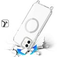 thumbnail image 3 of For Apple iPhone 12 /12 Pro Clear Magnetic Frame PC Back Shockproof Protective Case with Detachable Lanyard Strap, Compatible with MagSafe Cover, XPM Phone Case [White], 3 of 10