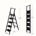 thumbnail image 3 of 5 Step Ladder, Holaki 5-Step Folding Ladder with Wide Anti-Slip Pedals, 600lbs Lightweight Portable Sturdy Steel Step Stool for Home Kitchen Office, 3 of 8