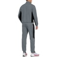 thumbnail image 2 of Men's 2Pc Full Zip Tracksuit, 4 Way Stretch Color Block Jogger with Zipper Pockets for Gym Running Dark Gray 3XL, 2 of 8