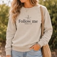 thumbnail image 4 of Jollimate Follow Me Matthew 4:19 Christian Sweatshirt, Minimalist Cross Faith Crewneck, Pullover for Women, 4 of 6