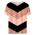 thumbnail image 4 of Fiudx Ofertas de La Semana Blusa Holgada Estampada con Cuello Redondo Retro de Manga Corta a La Moda para Mujer, 4 of 4