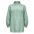thumbnail image 4 of ManxiVoo Women's Fashion High Neck Knit Sweater Winter Warm Soft Yarn Pullover Comfort Stretch Casual Tops XXL Size Light Green, 4 of 5