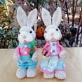thumbnail image 2 of geerera 2-Pack Standing Woven Easter Bunny Figurines,9 Inch Decorative Sisal Rabbit Statues for Office Kitchen Farmhouse Spring Home Decor, 2 of 6