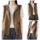 thumbnail image 1 of Chaquetas y abrigos casuales con capucha sin mangas Cárdigan de lino con capucha para mujer Chaleco informal sin mangas con costuras sueltas Chaqueta corta Chaleco de algodón y lino para mujer, 1 of 4