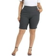 thumbnail image 5 of HDE Plus Size Bermuda Shorts for Women with Pockets Charcoal 3X, 5 of 6