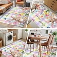 thumbnail image 5 of Colorful Easter Area Rugs 3'x5', Washable Small Throw Rugs for Living Room Bedroom, Sprng Watercolor Bunny Tulip Flower Plaid Indoor Outdoor Rug Non-Slip Low Pile Carpet Runner Reversible Floor Mats, 5 of 8