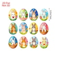 thumbnail image 3 of DefiDgd 12pcs Easter Wooden Hanging Ornaments,Easter Egg Shaped Bunny Painted Pendant Decorations for Spring Holidays Party Farmhouse Home, 3 of 6