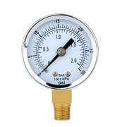 Mini Dial Pressure Gauge Manometer for Water Air Oil Black 0-30psi 0-