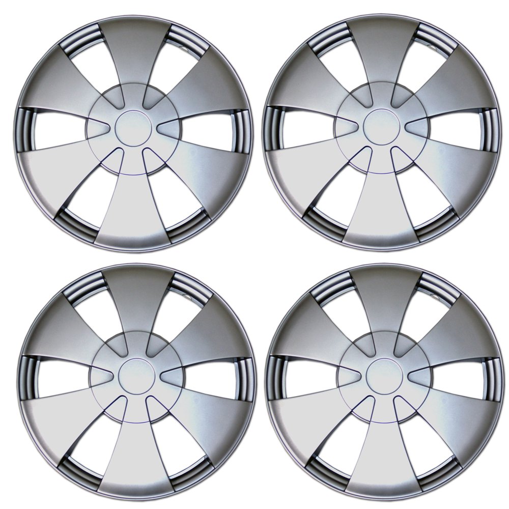 Set of 4 Metallic Silver Hubcaps 14" WSC3717S14 Hub Caps Wheel Skin
