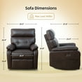 thumbnail image 4 of INNOVAR Electric Rocking Sofa Recliners for Adults, Swivel Power Leather Recliner Rocker Chair, Oversized Rocking Recliners W/Storage Pockets, USB and Type-C Ports for Home Living Room,PU,Brown, 4 of 10
