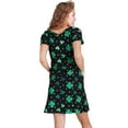 thumbnail image 3 of Women's Holiday Print Dress, Polka Dots and Clovers, L, 3 of 5