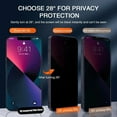 thumbnail image 4 of Protecteur d'Écran de Confidentialité pour iPhone 13 12 11 Pro Max Mini 14 Plus Lot de 3 Verre Trempé Anti-Espion Anti-Reflets, 4 of 6