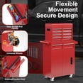 thumbnail image 5 of 5-Drawer Tool Chest, Rolling Tool Storage Cabinet with Detachable Top Tool Box, Enhanced Packaging, Metal Tool Cart for Garage Workshop, Red, 5 of 14