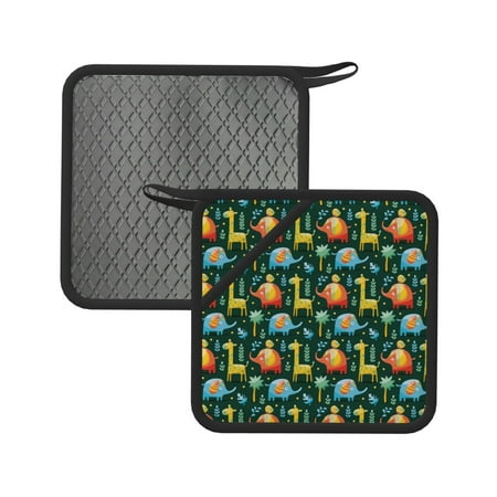 

Lukts Colorful Elephants for Silicone Anti-hot Mats - Heat Resistant for Kitchen Counter Dish Drying Mat Silicone Trivets Hot Pads for Kitchen Counter