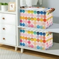 thumbnail image 2 of Yayeee Foldable Storage Basket for Shelves with Handles Waterproof Cloth Bins, Yellow Circles, 2 of 7