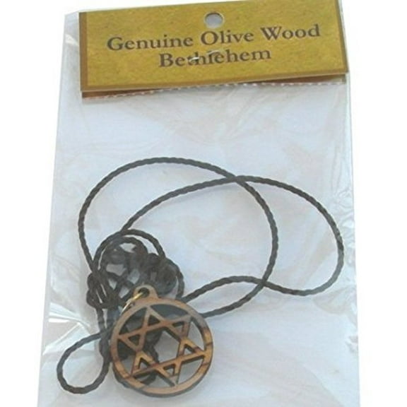 Star of David - olive wood necklace, necklace is 60cm long - 23.5 inches