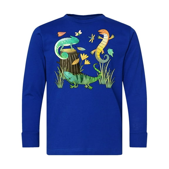 Inktastic Cute Lizards Hanging out Long Sleeve Youth T-Shirt