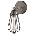 thumbnail image 2 of 60 Watt Open Bulb Cage Metal Frame Wall Sconce, Bronze, 2 of 5