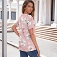 thumbnail image 4 of IYYVV Short Sleeve Womens Shirts Summer Tops 2026 Plus Size Casual Button Down V Neck Loose Fit T Shirt Floral Shirt Vermilion 2XL, 4 of 6