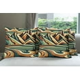 thumbnail image 5 of Ambesonne Lake Throw Pillow Cover Pack of 4, Mountain Landscape Mid Century, 4 Pcs-26" x 26", Orange Almond Green, 5 of 5