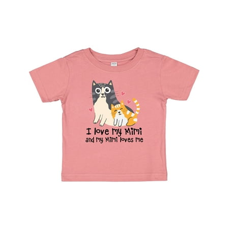 

Inktastic I Love My Mimi Loves Me Cat Gift Baby Boy or Baby Girl T-Shirt
