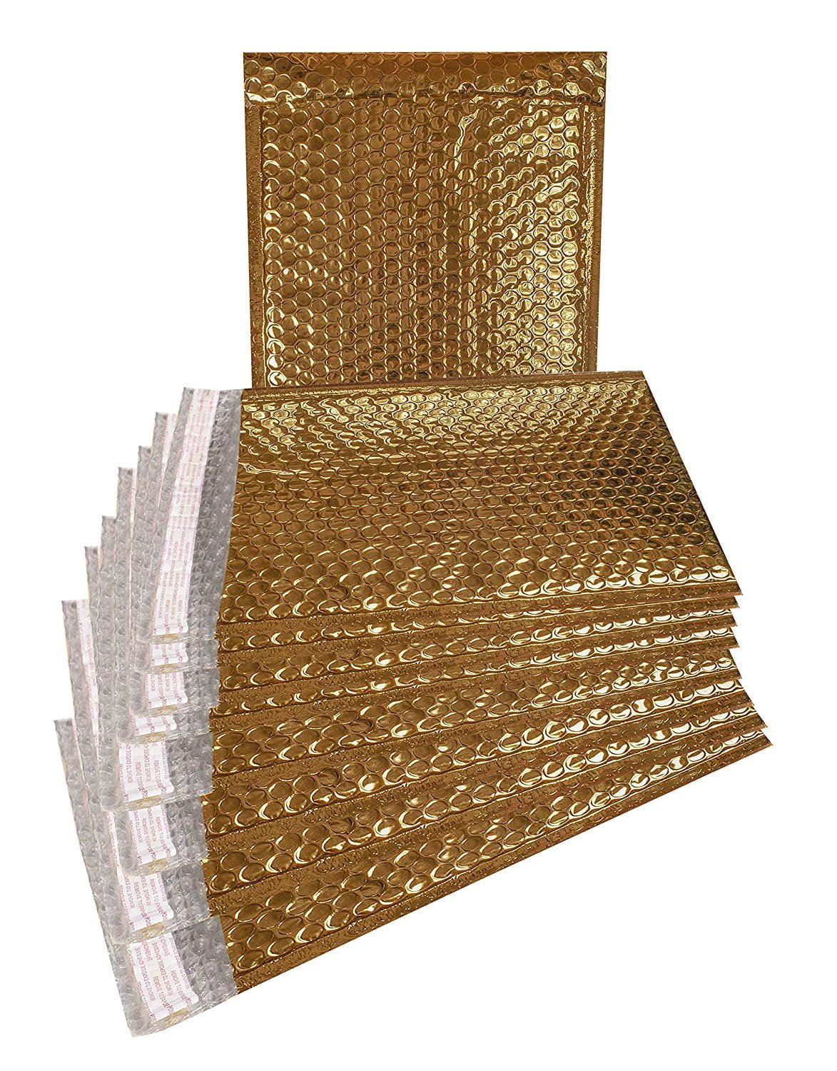 100 Pack Metallic Bubble mailers 8 x 11. Gold Padded envelopes 8 x 11