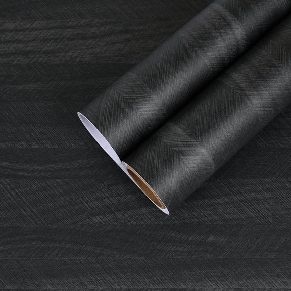 CHIHUT Black Wood Grain Contact Paper Peel and Stick Wallpaper for Countertops Waterproof Thicken Rustic Wood Wallpaper for Kitchen Self Adhesive Removable Vinyl Roll for Walls Cabinets 12"x100"