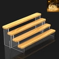 thumbnail image 1 of 4 Steps Display Stand Riser Shelf Large Holder Storage Rack for Decoration and Organizer for Pop Figures Collectibles 4 Tier, 11.8x8.66x6.3inch (30x22x16cm), 1 of 8