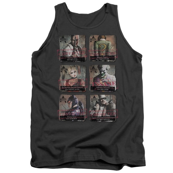 Batman Men's Arkham Lineup Mens Tank Charcoal