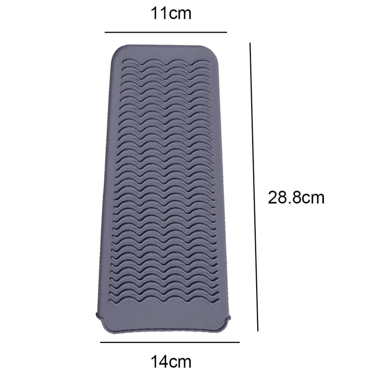 Heat Resistant Silicone Mat Pouch, Portable styling heat mat, Curling Iron  pad Cover, Hair Straightener Travel bag Case, for Flat Iron, Hot Waver,  Salon Tools Appliances, Light Grey 