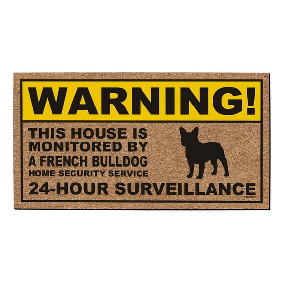ThisWear Funny Pet Gifts Warning French Bulldog Doormat Home Security Frenchie Dog Decor Doormat Multicolor