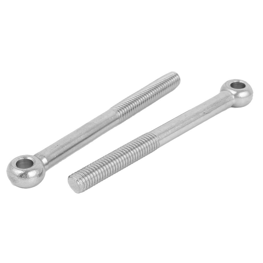 M8 x 90mm 7mm Eye Inner Dia 304 Stainless Steel Swing Bolt Silver Tone 2pcs