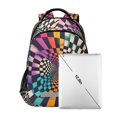 thumbnail image 7 of FORMRS Unisex Backpack Elementary School Travel Bookbag with Reflective Stripes, Beige Wavy Plaid, 7 of 7